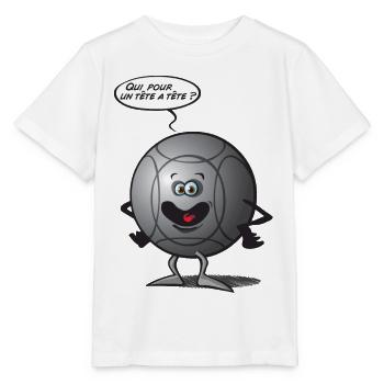 Tête a tête pétanque - T-shirt bio MINI CREATOR Stanley/Stella Enfant - blanc - Devant - Maike (125cm)