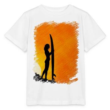 Surfen - Stanley/Stella Kinder T-Shirt MINI CREATOR  - Weiß - Vorne - Maike (125cm)