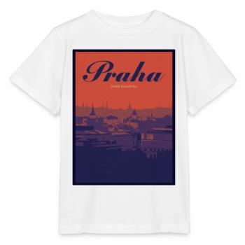 Praha Farbverlauf Stadtlandschaft - Stanley/Stella Kinder T-Shirt MINI CREATOR  - Weiß - Vorne - Maike (125cm)