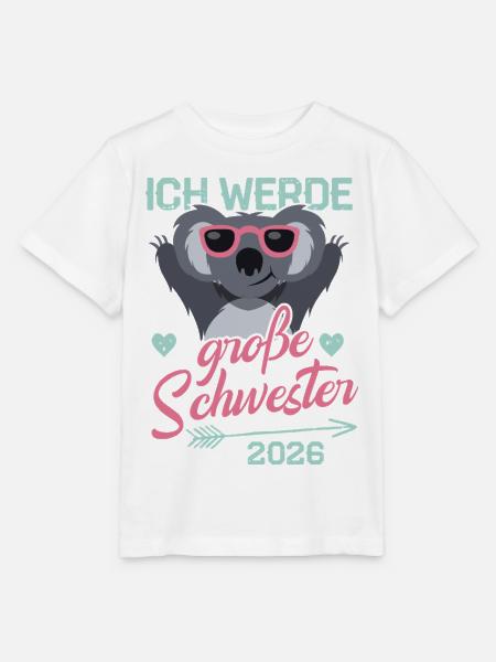 Ich Werde Große Schwester 2026 - Schwangerschaft - Stanley/Stella Kinder T-Shirt MINI CREATOR - Weiß