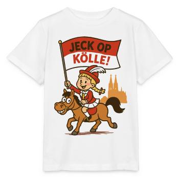 Jeck op Kölle ! Fille au carnaval - T-shirt bio MINI CREATOR Stanley/Stella Enfant - blanc - Devant - Maike (125cm)