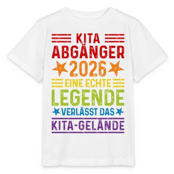 Kita Graduate 2026: Legend leaves Kita grounds - Stanley/Stella MINI CREATOR Kids’ T-Shirt - white - Front - Maike (125cm)