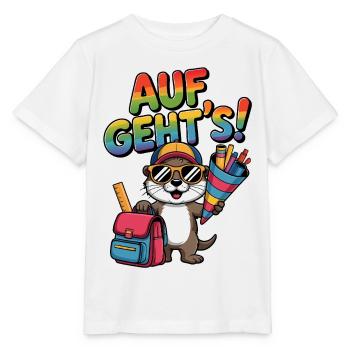 Funny Otter - Cool Back to School Motif - Stanley/Stella MINI CREATOR Kids’ T-Shirt - white - Front - Maike (125cm)