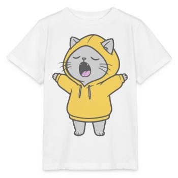 Katze im Hoodie - Stanley/Stella Kinder T-Shirt MINI CREATOR  - Weiß - Vorne - Maike (125cm)