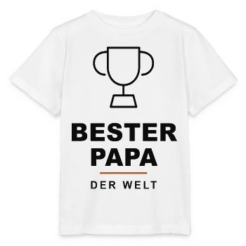 Bester Papa der Welt Trophäe - Stanley/Stella Kinder T-Shirt MINI CREATOR  - Weiß - Vorne - Maike (125cm)