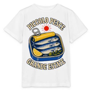 Sardinen Retro - Piccolo Pesce Grande Estate - Stanley/Stella Kinder T-Shirt MINI CREATOR  - Weiß - Vorne - Maike (125cm)