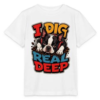 Boston Terrier - Stanley/Stella Kinder T-Shirt MINI CREATOR  - Weiß - Vorne - Maike (125cm)