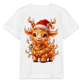 Little Firecracker Goat Weihnachts feuer ziege - Stanley/Stella Kinder T-Shirt MINI CREATOR  - Weiß - Vorne - Maike (125cm)
