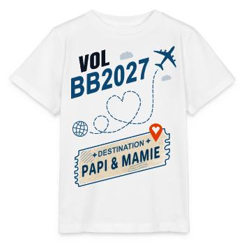 Flug BB2027 Ziel Opa und Großmutter - Stanley/Stella Kinder T-Shirt MINI CREATOR  - Weiß - Vorne - Maike (125cm)