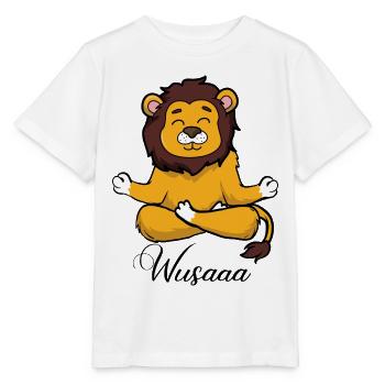 Auszeit Durchatmen Wusaaa Löwe - Stanley/Stella Kinder T-Shirt MINI CREATOR  - Weiß - Vorne - Maike (125cm)