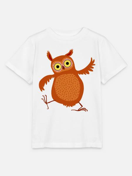 Eule (leuchtend) - Stanley/Stella Kinder T-Shirt MINI CREATOR  - Weiß