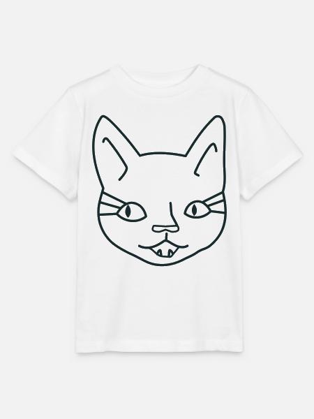 Mädchen Katzengesicht - Stanley/Stella Kinder T-Shirt MINI CREATOR - Weiß