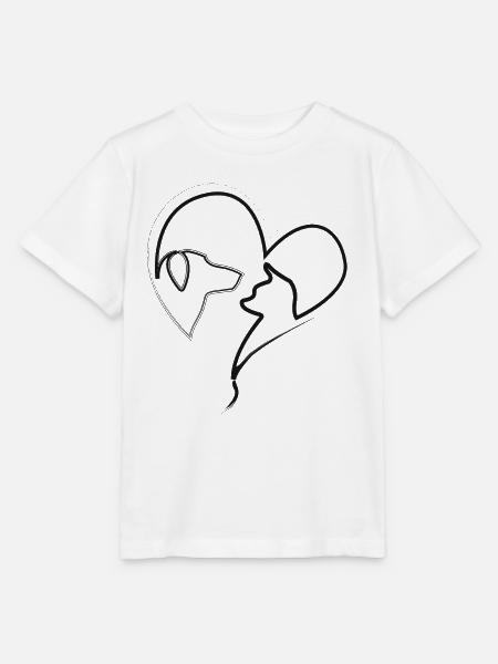Katzenhund in Herzform - Stanley/Stella Kinder T-Shirt MINI CREATOR - Weiß