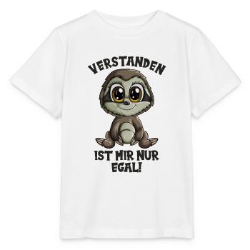 Verstanden ist mir nur egal Faultier - Stanley/Stella Kinder T-Shirt MINI CREATOR  - Weiß - Vorne - Maike (125cm)
