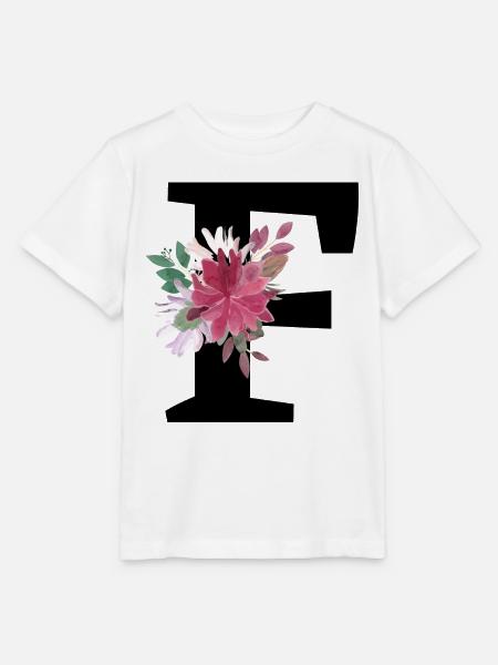 Buchstabe f blumig - Stanley/Stella Kinder T-Shirt MINI CREATOR  - Weiß