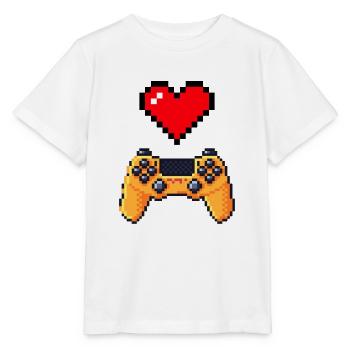 Retro-Gaming-Herzcontroller - Stanley/Stella Kinder T-Shirt MINI CREATOR  - Weiß - Vorne - Maike (125cm)