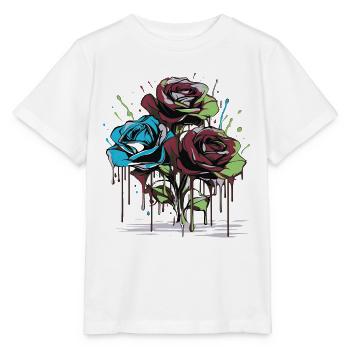 Fleurs Femmes girl power design art femelle rose - T-shirt bio MINI CREATOR Stanley/Stella Enfant - blanc - Devant - Maike (125cm)
