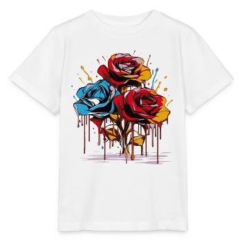 Fleurs Femmes girl power design art femelle rose - T-shirt bio MINI CREATOR Stanley/Stella Enfant - blanc - Devant - Maike (125cm)