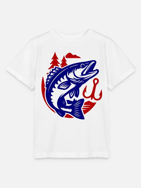 Hecht Fisch Angeln - Stanley/Stella Kinder T-Shirt MINI CREATOR  - Weiß