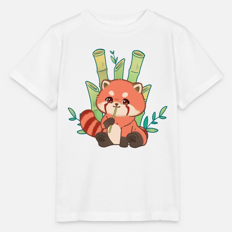 Panda chibi et bambous - T-shirt bio MINI CREATOR Stanley/Stella Enfant - blanc