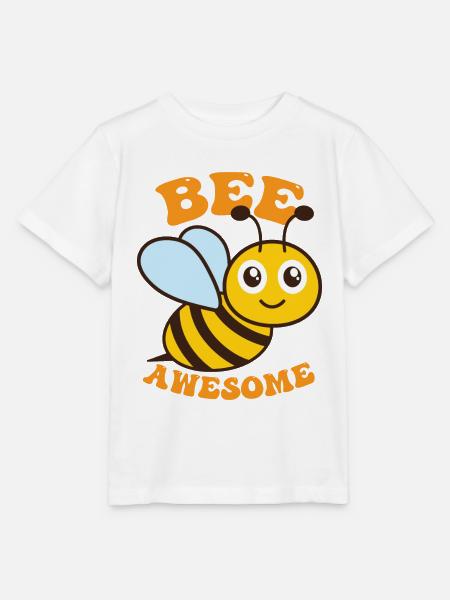 Bee Awesome - Stanley/Stella Kinder T-Shirt MINI CREATOR  - Weiß