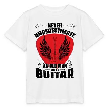 Alter Mann mit einer Gitarre | Musik | Gitarrist - Stanley/Stella Kinder T-Shirt MINI CREATOR  - Weiß - Vorne - Maike (125cm)