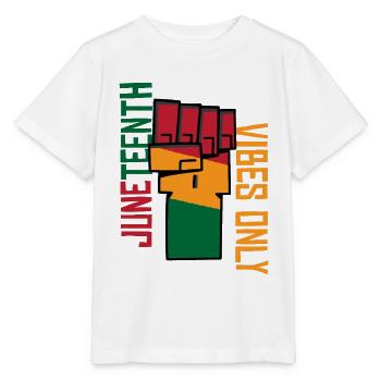 Juneteenth Vibes nur | Freiheit | Tag der Emanzipation - Stanley/Stella Kinder T-Shirt MINI CREATOR  - Weiß - Vorne - Maike (125cm)
