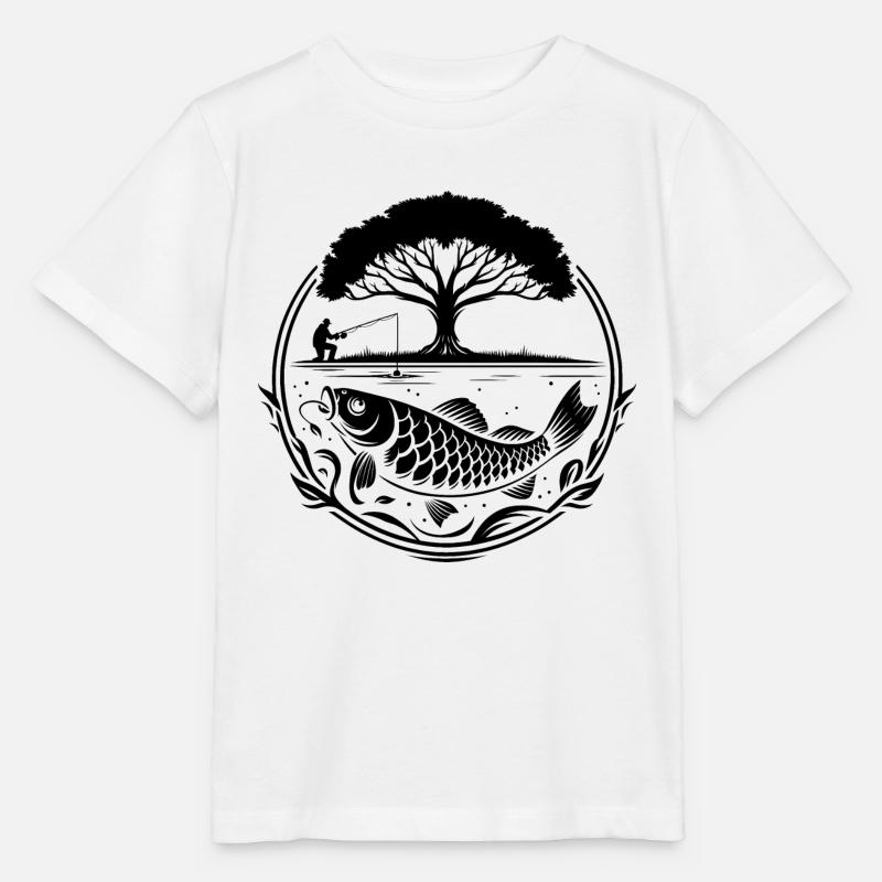 Pêche dans la nature - T-shirt bio MINI CREATOR Stanley/Stella Enfant - blanc
