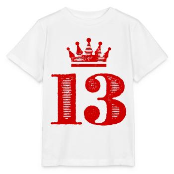 13 Couronne numérique - T-shirt bio MINI CREATOR Stanley/Stella Enfant - blanc - Devant - Maike (125cm)