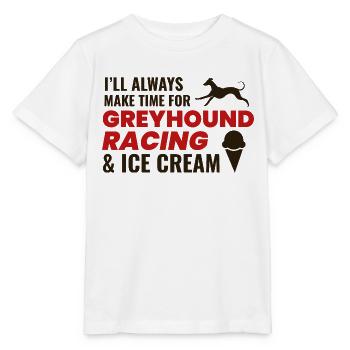Greyhound Racing Eiscreme Hund Haustier Rennen Tier - Stanley/Stella Kinder T-Shirt MINI CREATOR  - Weiß - Vorne - Maike (125cm)
