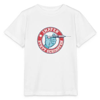 Impfen statt Schimpfen - Stanley/Stella Kinder T-Shirt MINI CREATOR  - Weiß - Vorne - Maike (125cm)