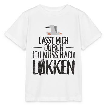 Lasst mich durch nach Løkken Loekken Möwe - Stanley/Stella Kinder T-Shirt MINI CREATOR  - Weiß - Vorne - Maike (125cm)