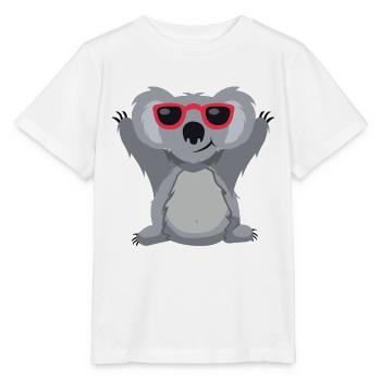 Koala avec lunettes fun mignons animales lunettes - T-shirt bio MINI CREATOR Stanley/Stella Enfant - blanc - Devant - Maike (125cm)