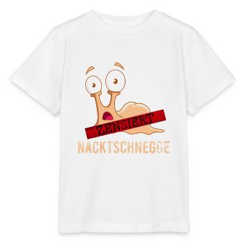 Nacktschnecke Sauna Wellness Schnecke zensiert - Stanley/Stella Kinder T-Shirt MINI CREATOR  - Weiß - Vorne - Maike (125cm)
