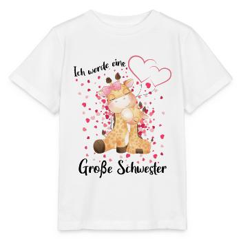 Nachwuchs verkünden Ich werde große Schwester 2022 - Stanley/Stella Kinder T-Shirt MINI CREATOR  - Weiß - Vorne - Maike (125cm)