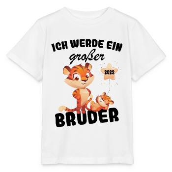 Ich Werde Großer Bruder 2023 Nachwuchs Verkünden - Stanley/Stella Kinder T-Shirt MINI CREATOR  - Weiß - Vorne - Maike (125cm)