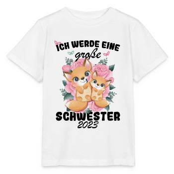 Ich Werde Eine Große Schwester 2023 - Stanley/Stella Kinder T-Shirt MINI CREATOR  - Weiß - Vorne - Maike (125cm)