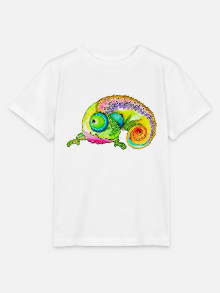 Ulani das Chamaeleon - Stanley/Stella Kinder T-Shirt MINI CREATOR - Weiß