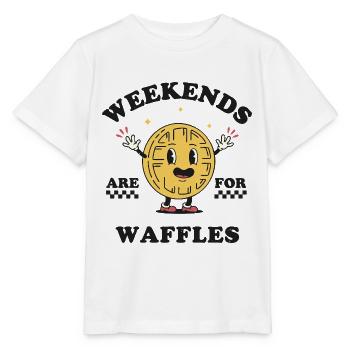 Weekends Are For Waffles - Stanley/Stella MINI CREATOR Kids’ T-Shirt - white - Front - Maike (125cm)