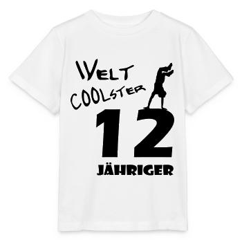 D00316 Welt coolster 12 jähriger - Stanley/Stella Kinder T-Shirt MINI CREATOR  - Weiß - Vorne - Maike (125cm)