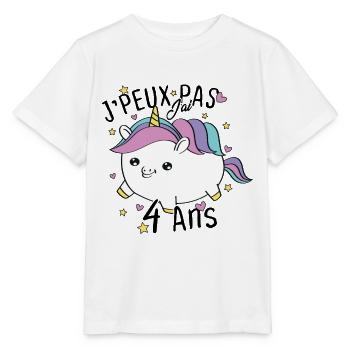 Enfant 4 Ans Fille Anniversaire Cadeau Licorne - T-shirt bio MINI CREATOR Stanley/Stella Enfant - blanc - Devant - Maike (125cm)