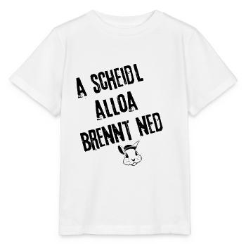 ScheidlBrenntNed_Stylefrei | Redewendung - Stanley/Stella Kinder T-Shirt MINI CREATOR  - Weiß - Vorne - Maike (125cm)