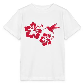 tropical flowers hibiscus tropical rainforest - Stanley/Stella MINI CREATOR Kids’ T-Shirt - white - Front - Maike (125cm)