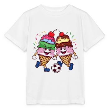 Soleil d’été Soccer Rire Coups de pied Cornets de crème glacée - T-shirt bio MINI CREATOR Stanley/Stella Enfant - blanc - Devant - Maike (125cm)