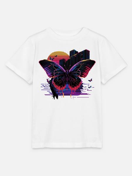 Retro Vibe Schmetterling - Stanley/Stella Kinder T-Shirt MINI CREATOR - Weiß