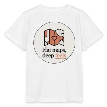 Flache Karten Deep Feels Geografie Kartografie - Stanley/Stella Kinder T-Shirt MINI CREATOR  - Weiß - Vorne - Maike (125cm)