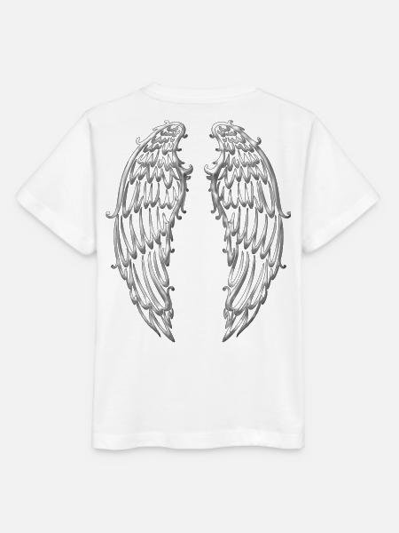 Große Flügel, Engelsflügel, silber - Stanley/Stella Kinder T-Shirt MINI CREATOR - Weiß