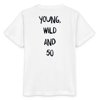 50. Geburtstag - Stanley/Stella Kinder T-Shirt MINI CREATOR  - Weiß - Hinten - Maike (125cm)