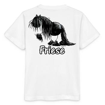 Drôle frison - frison - Cheval - T-shirt bio MINI CREATOR Stanley/Stella Enfant - blanc - Dos - Maike (125cm)