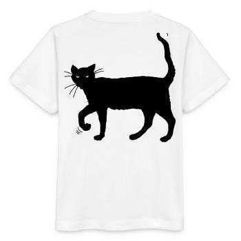 Chat noir - T-shirt bio MINI CREATOR Stanley/Stella Enfant - blanc - Dos - Maike (125cm)